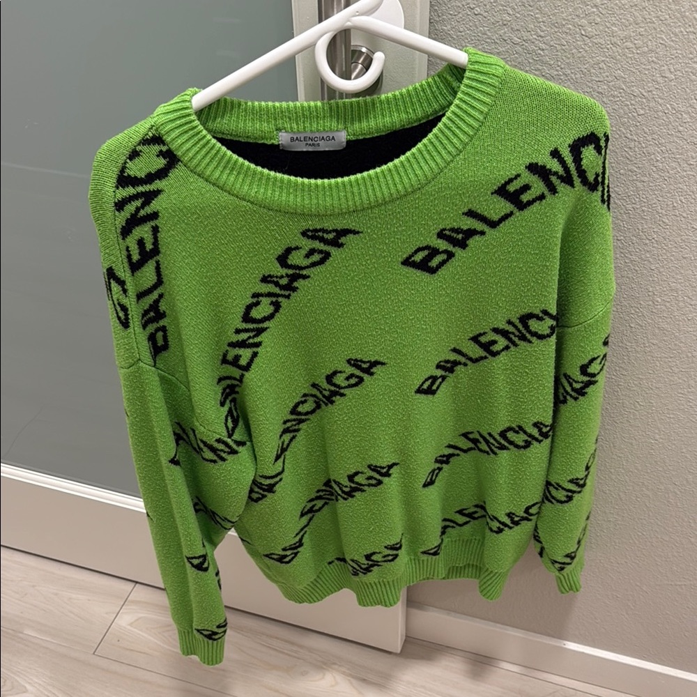 Balenciaga Green Logo Sweater